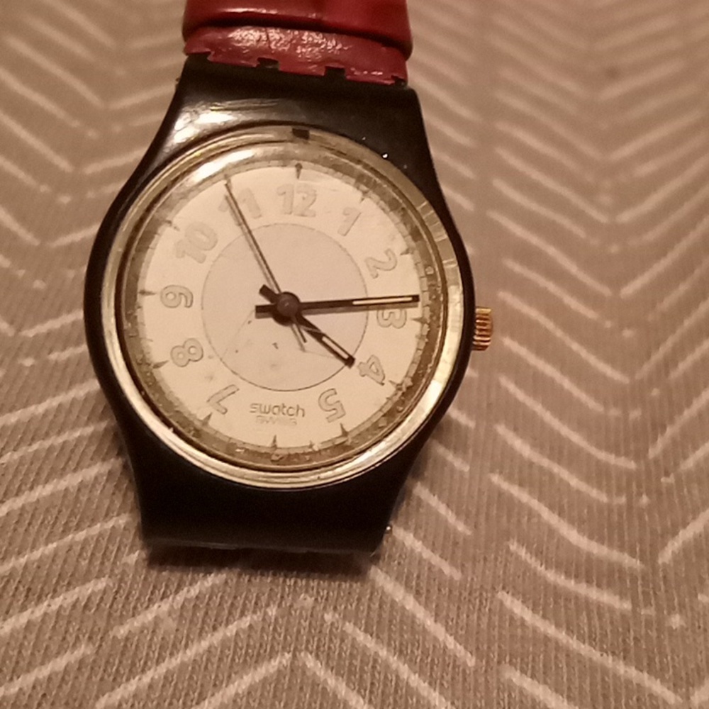 Swatch Genuine Leather Watch